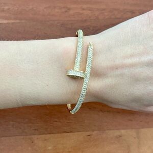 6ice Gold-plated Nail Bangle Bracelet